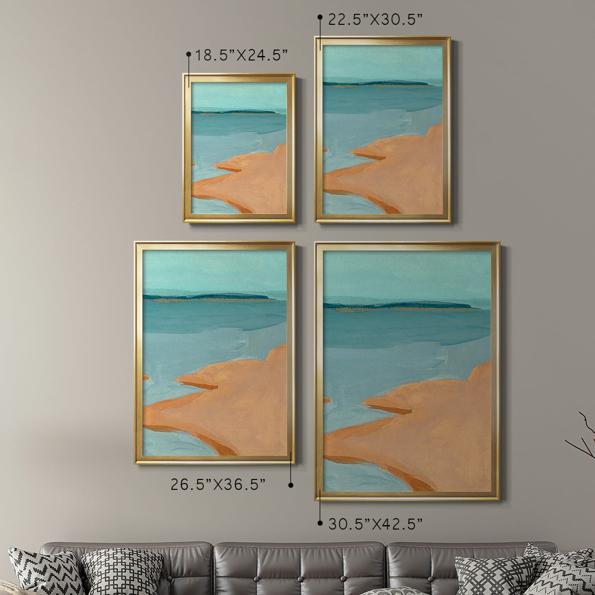 Out on the Sandbar III - Modern Framed Canvas Print