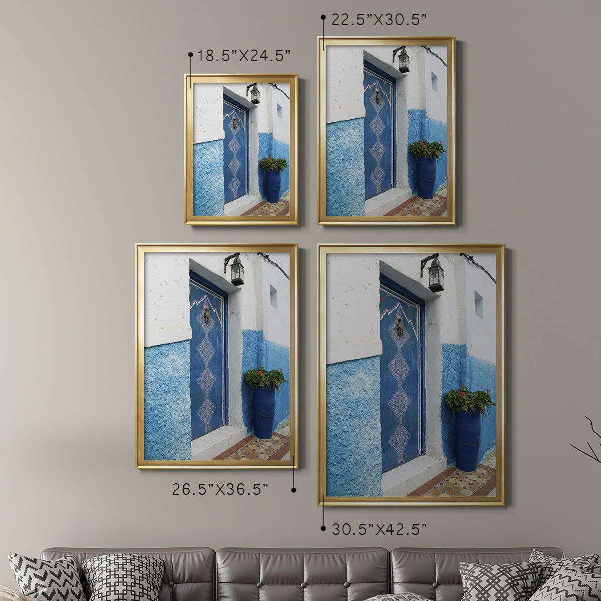 Morocco Door - Modern Framed Canvas Print