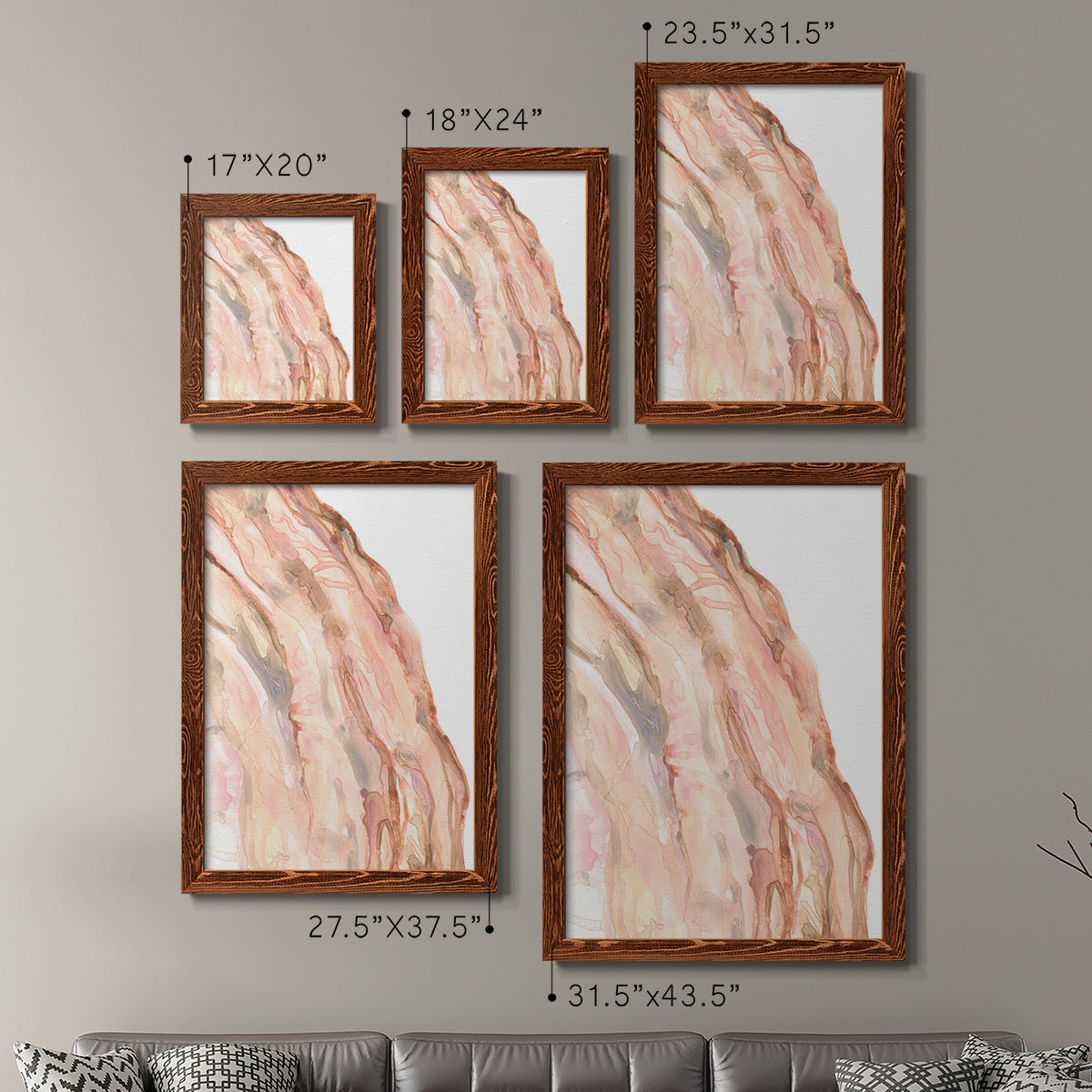 Rose Quartz I - Premium Framed Canvas 2 Piece Set - Ready to Hang