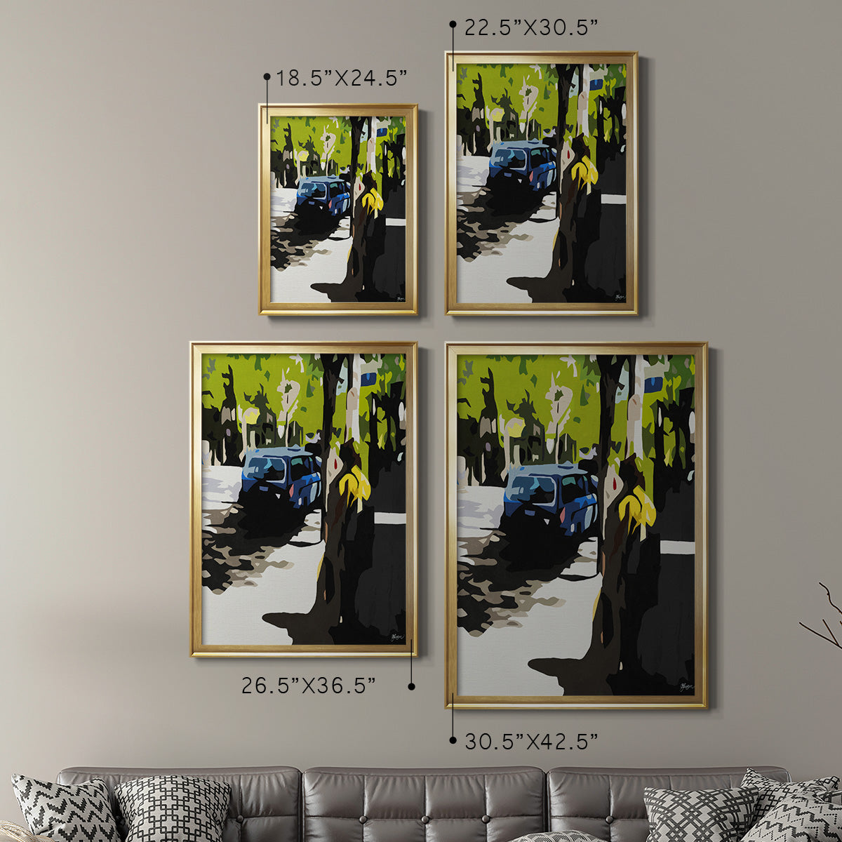 A Volvo in Ballard - Modern Framed Canvas Print