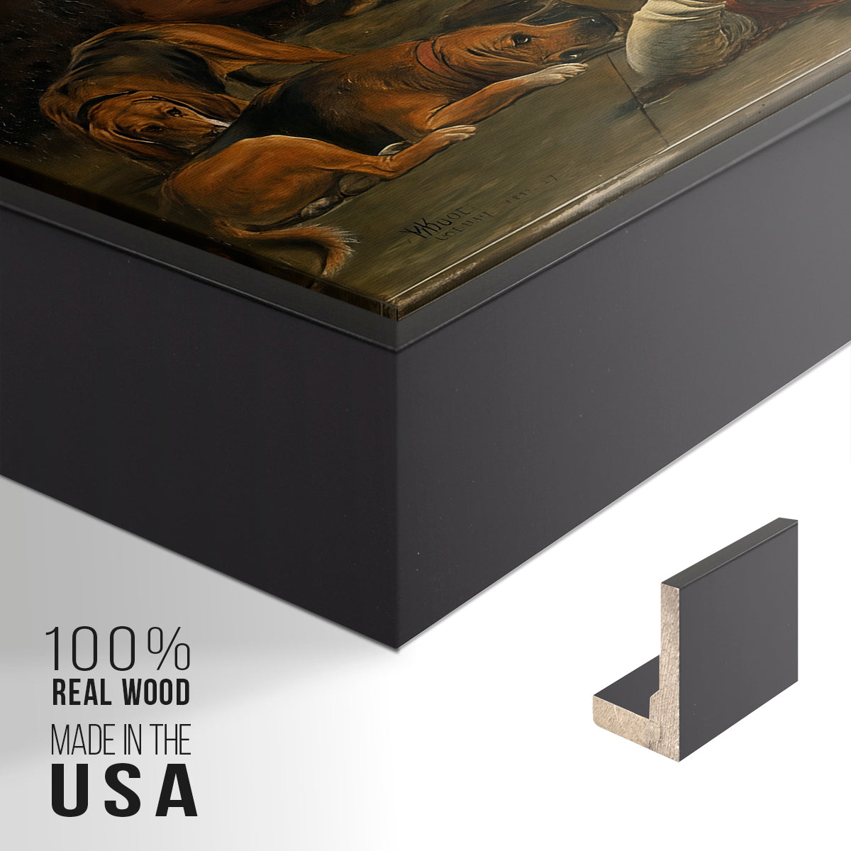 The Flight of Madeline and Porphyro, 1848 - Floater Framed Canvas Print