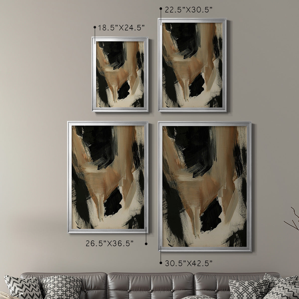 Baked Paintstrokes II - Modern Framed Canvas Print