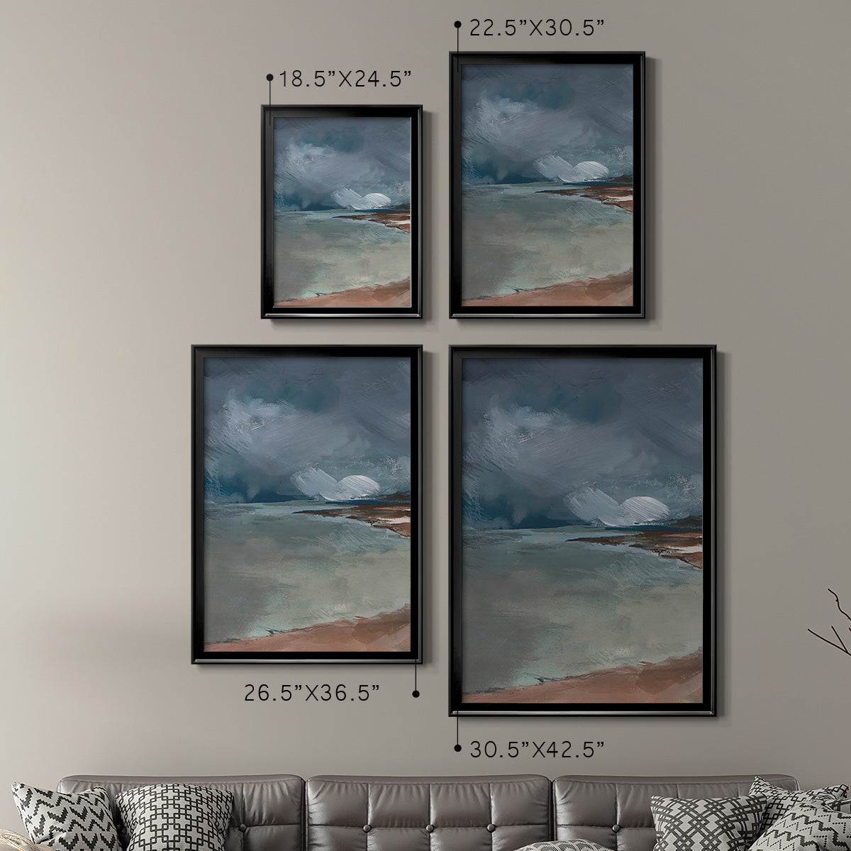 Sea Glass Storm I - Modern Framed Canvas Print