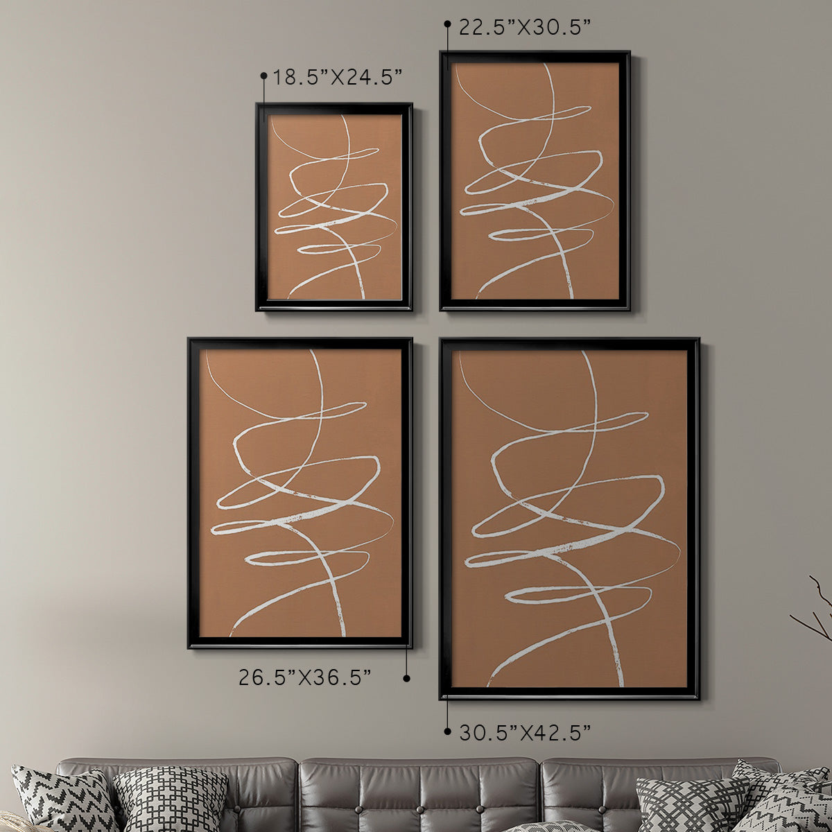 Terracotta Drift II - Modern Framed Canvas Print