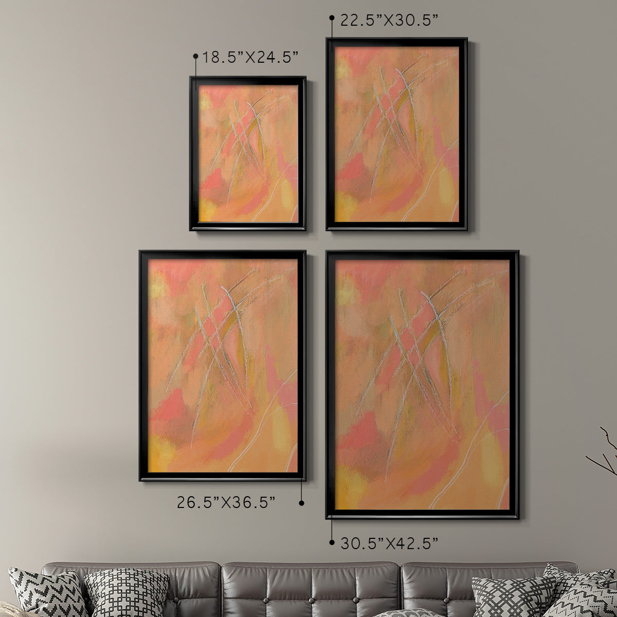 Peach Bliss IV - Modern Framed Canvas Print