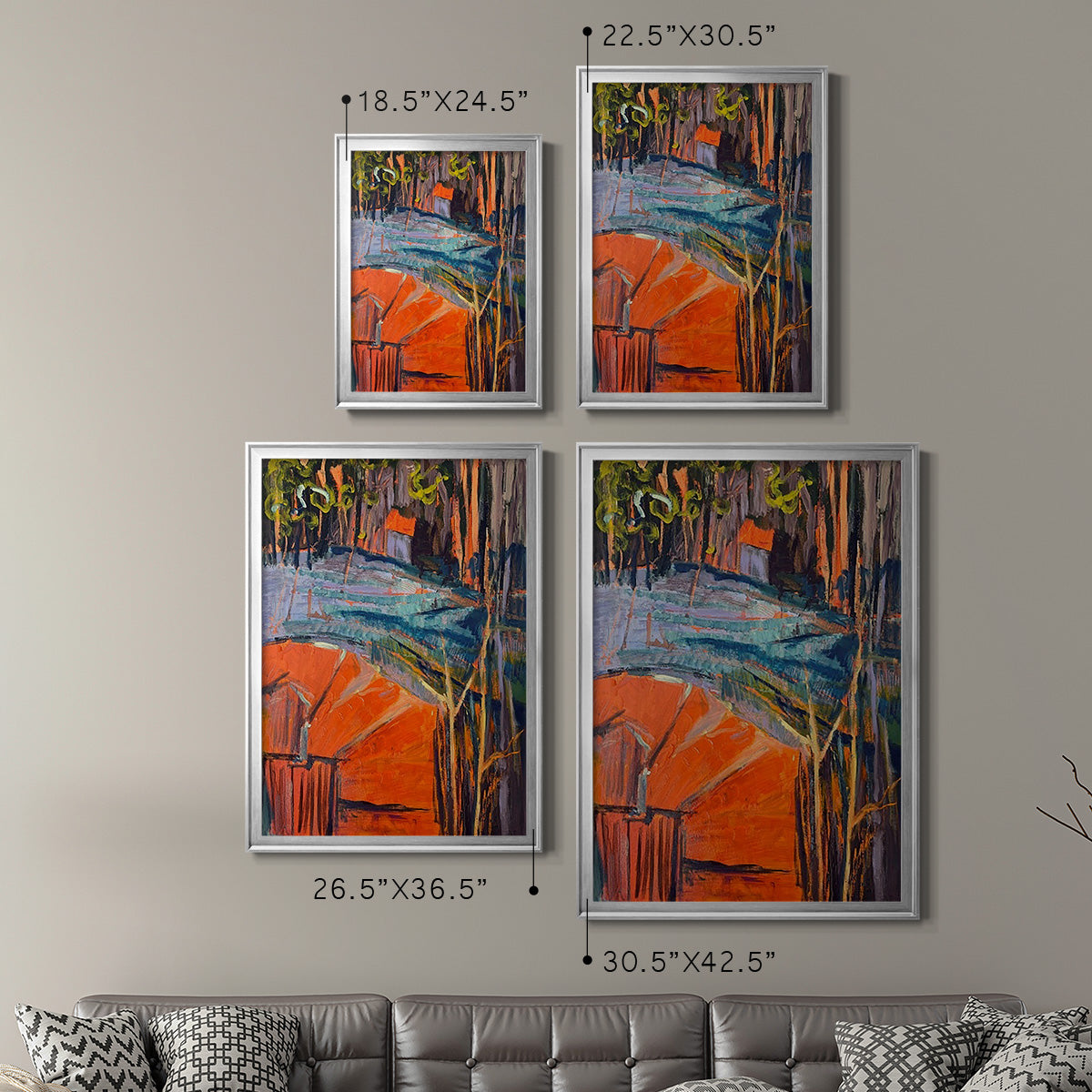 Cadmium Winter Solstice IV - Modern Framed Canvas Print