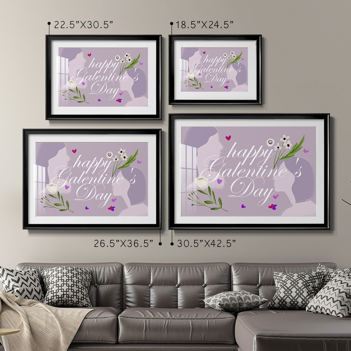 Happy Galentine's Day Collection A Premium Framed Print - Ready to Hang