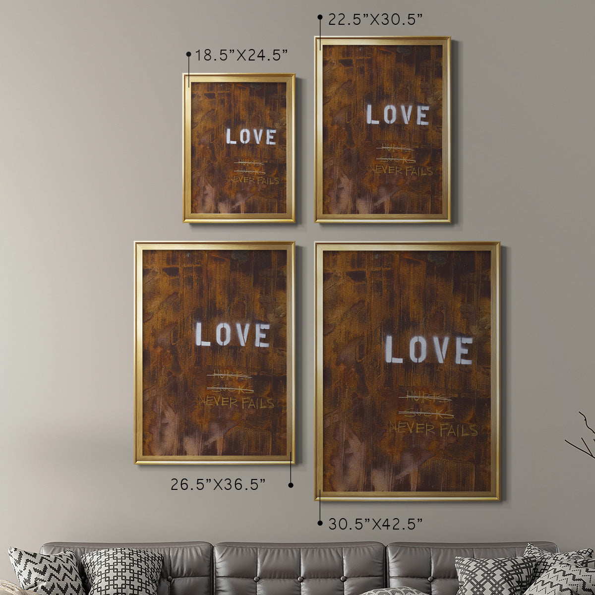 Love Never Fails I - Modern Framed Canvas Print
