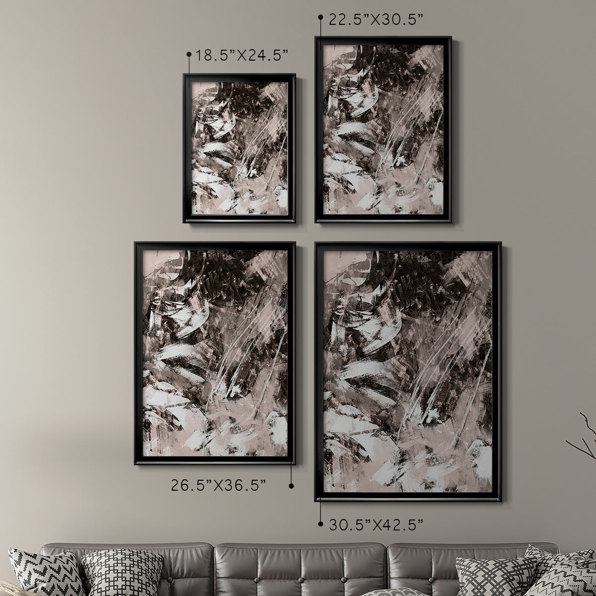 Blush Blackboard II - Modern Framed Canvas Print