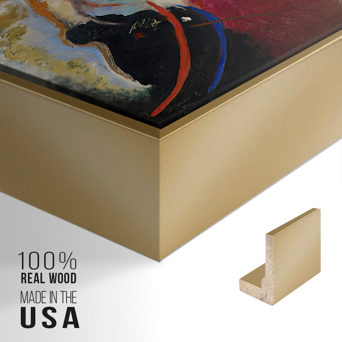 Fragment 2 for Composition VII, 1913 - Floater Framed Canvas Print