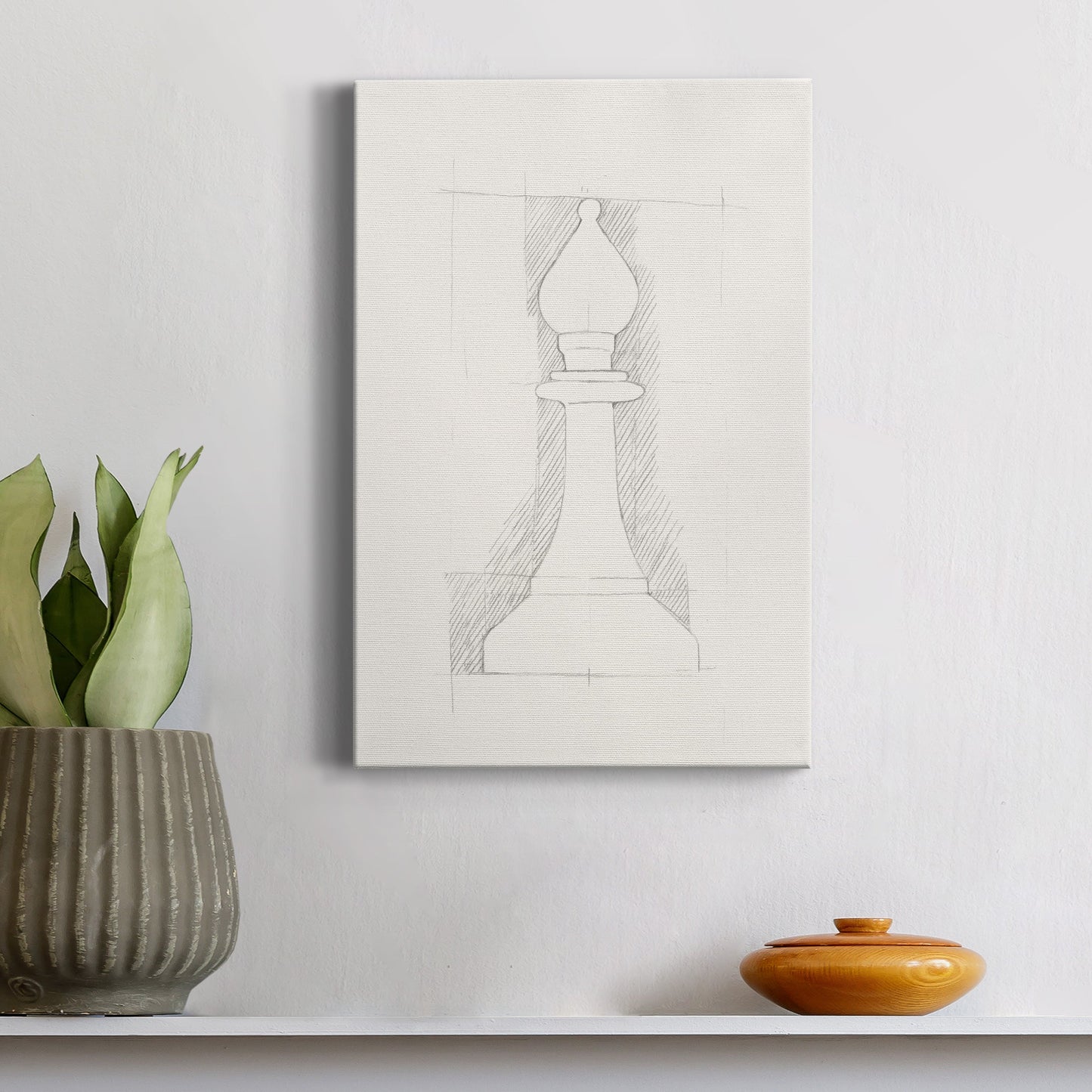 Chess Set Sketch VI Premium Gallery Wrapped Canvas - Ready to Hang