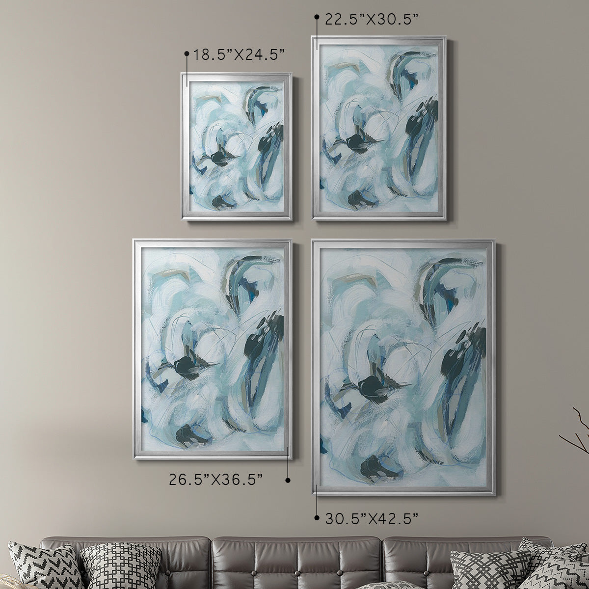 Fluid Receptor I - Modern Framed Canvas Print