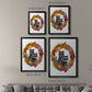 Raccoons Autumn Leaf Wreath - Modern Framed Canvas Print