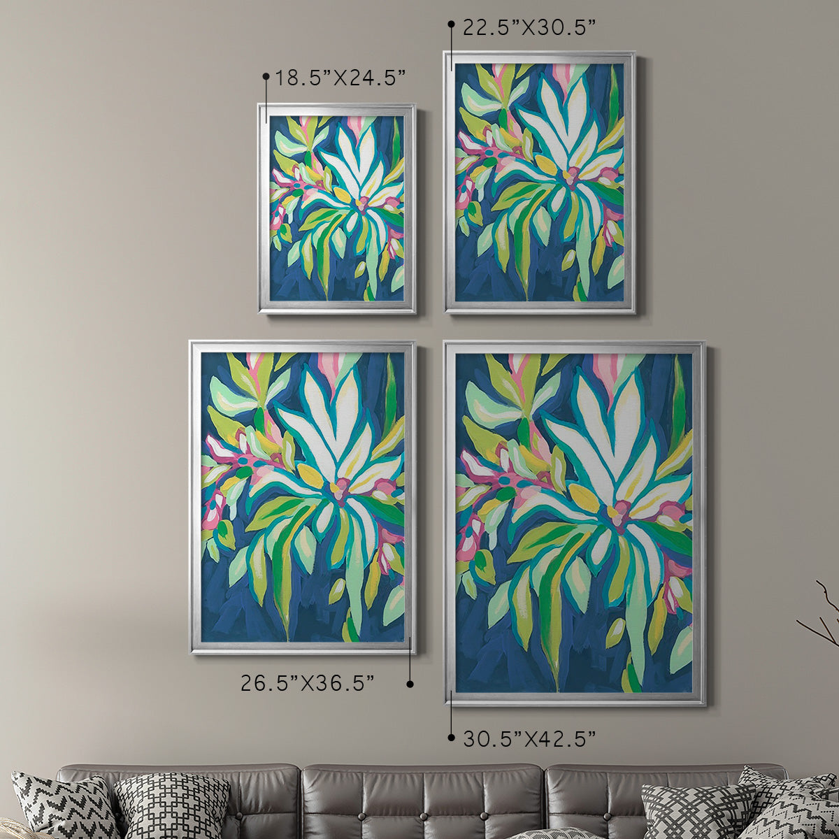 Blue Tropics IV - Modern Framed Canvas Print