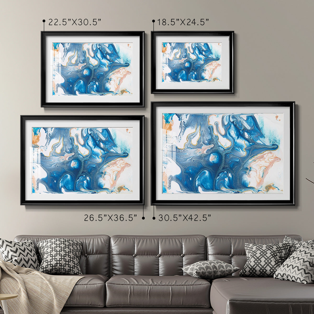 Dancing Blue II Premium Framed Print - Ready to Hang