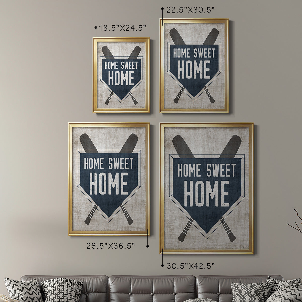 Home Sweet Home Base - Modern Framed Canvas Print