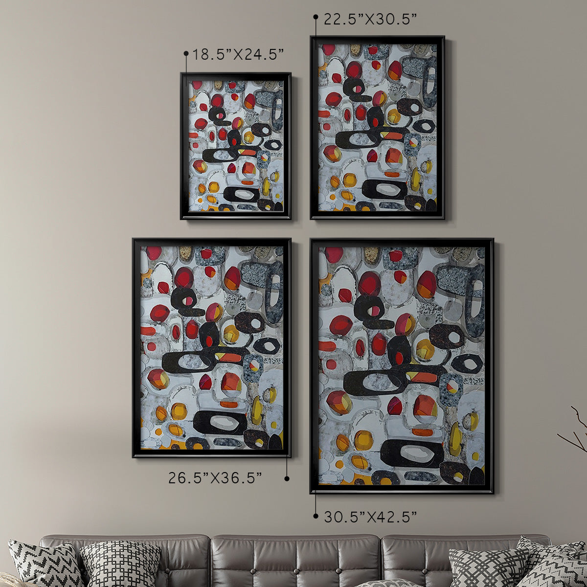 Fruit Collage I - Modern Framed Canvas Print