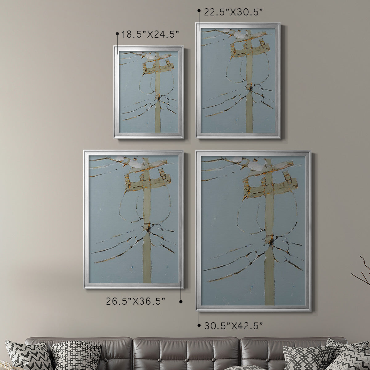 Wires V - Modern Framed Canvas Print