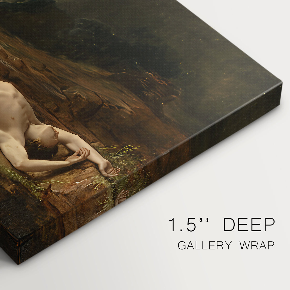 Canvas art print of an expressive countryside composition with balanced light, highlighting texture and gallery-wrapped edges