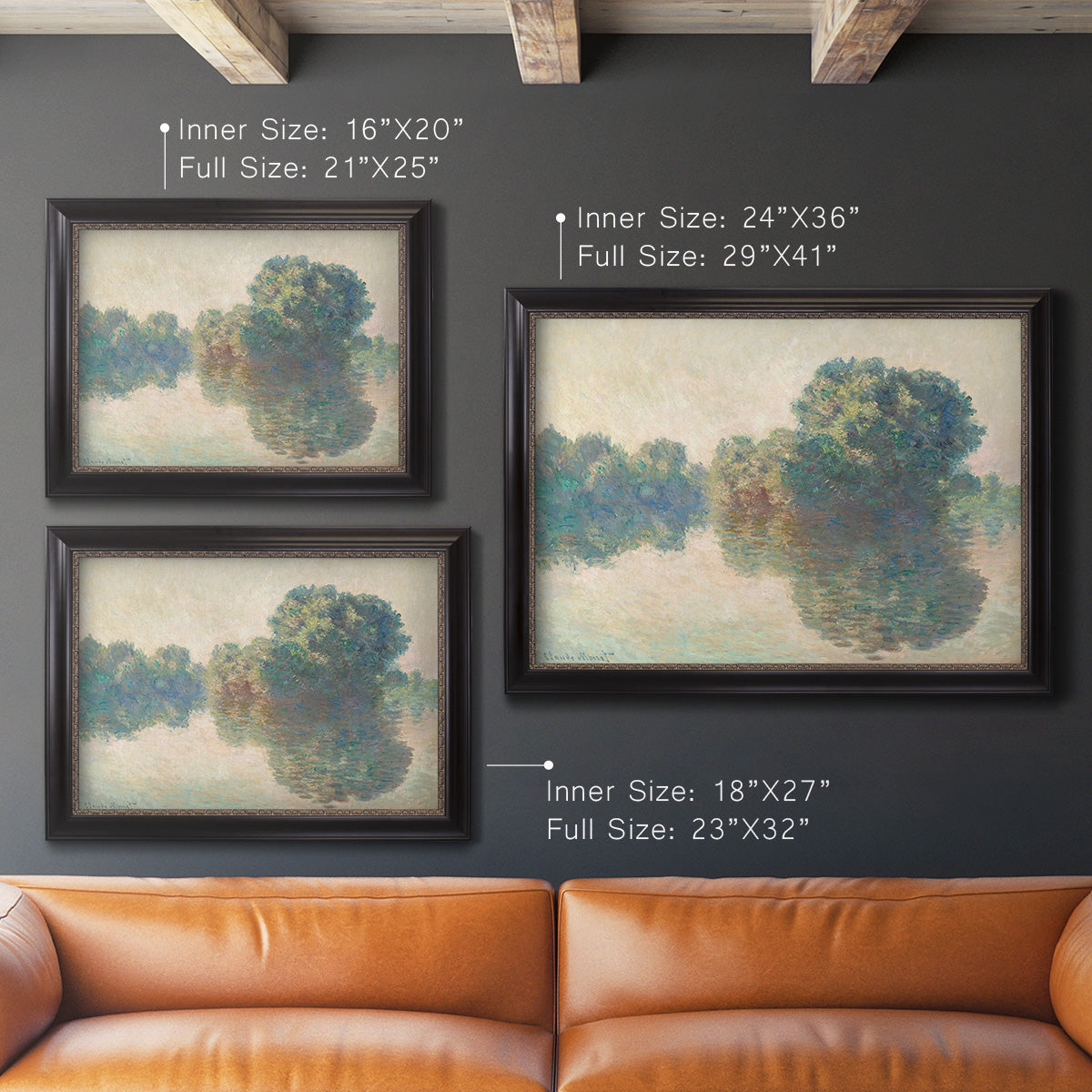 The Seine at Giverny - Ornate Framed Canvas Print