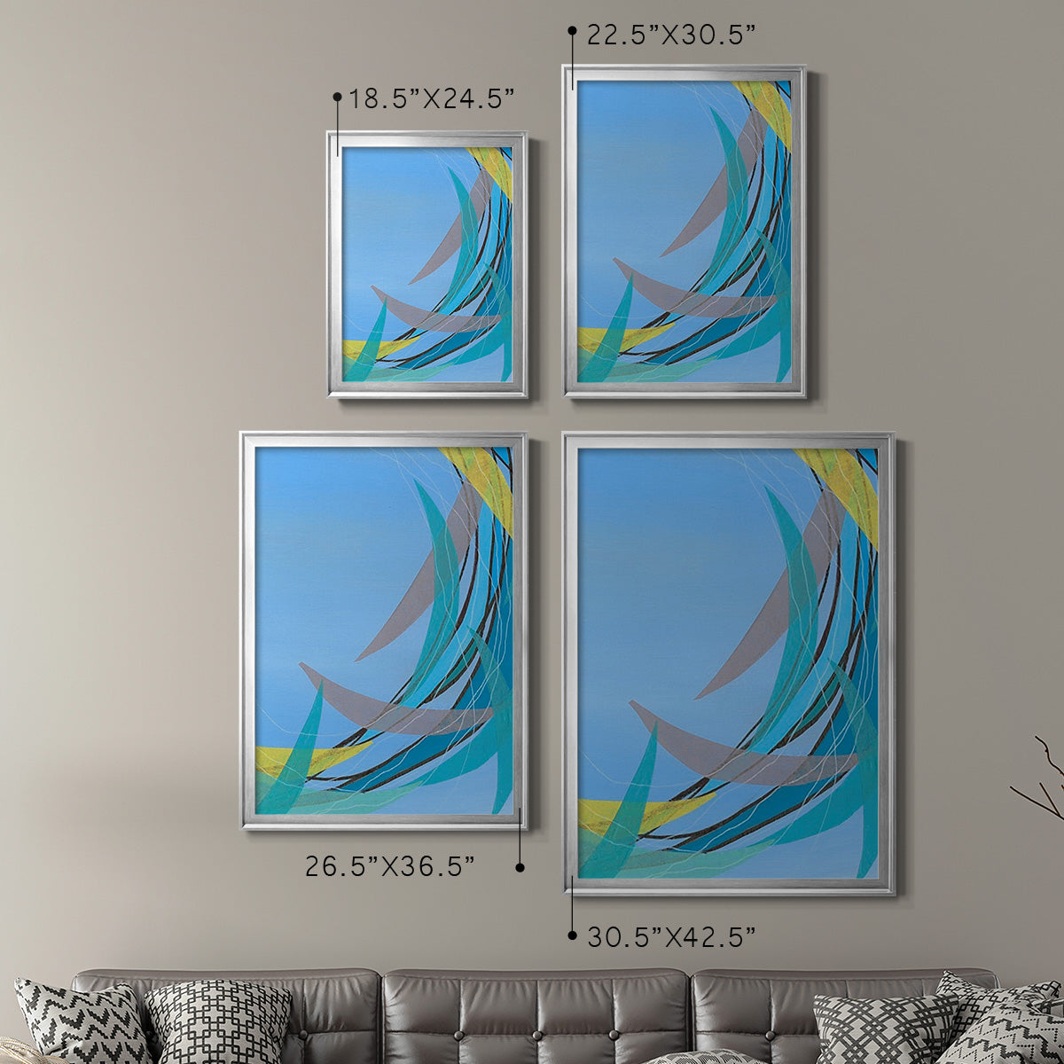 Circulating Flow II - Modern Framed Canvas Print
