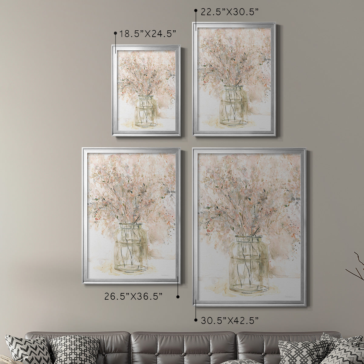 Delicate Arrangement II - Modern Framed Canvas Print