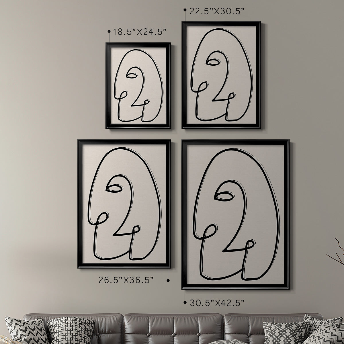 Face It II - Modern Framed Canvas Print