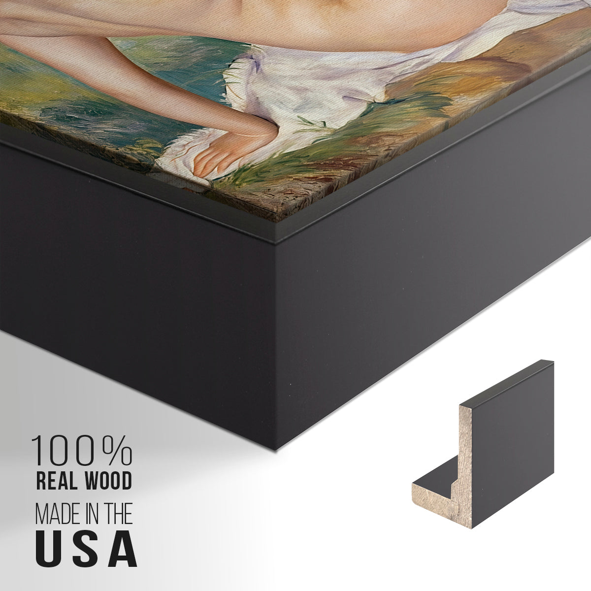 The Large Bathers, 1884-1887 - Floater Framed Canvas Print