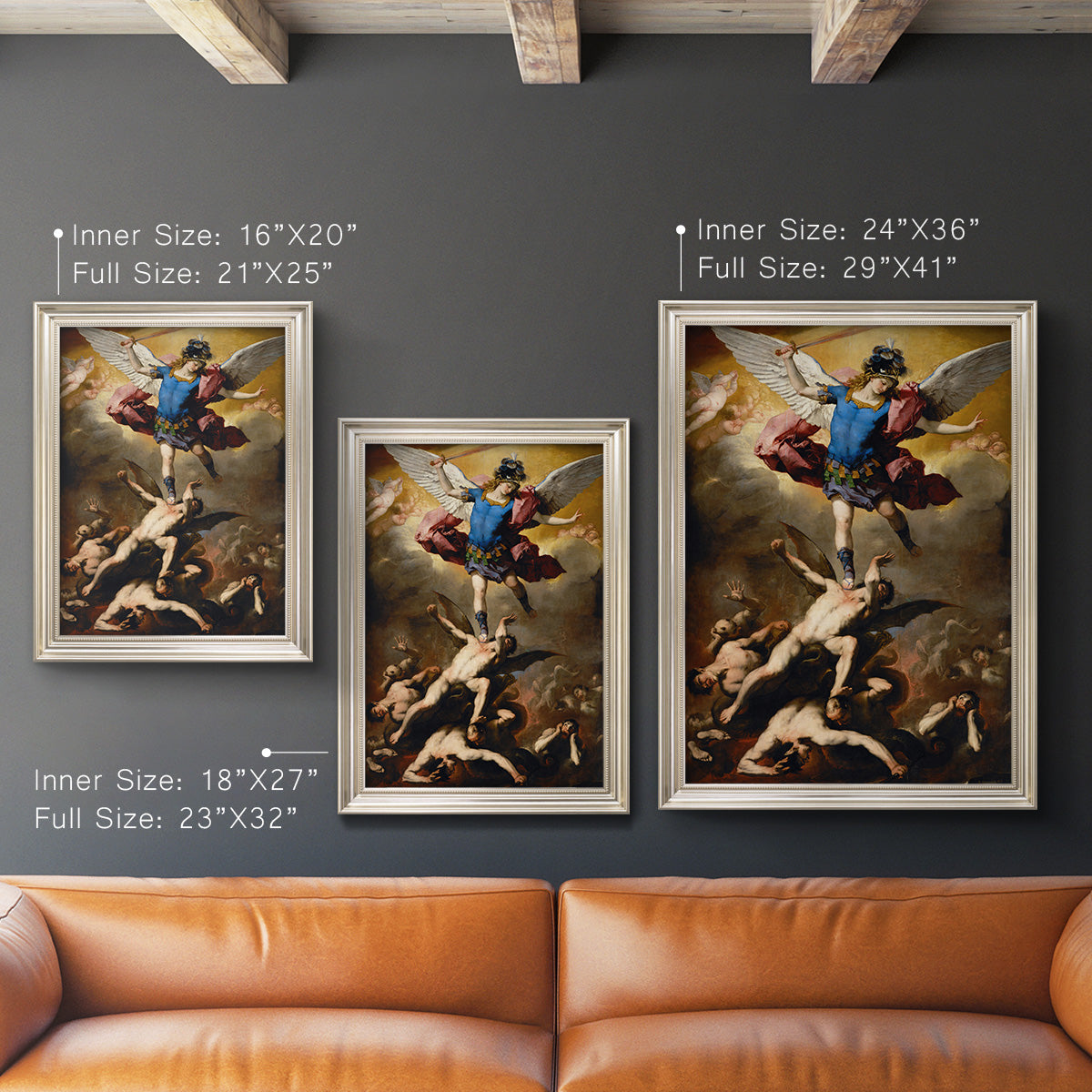 The Fall of the Rebel Angels - Ornate Framed Canvas Print