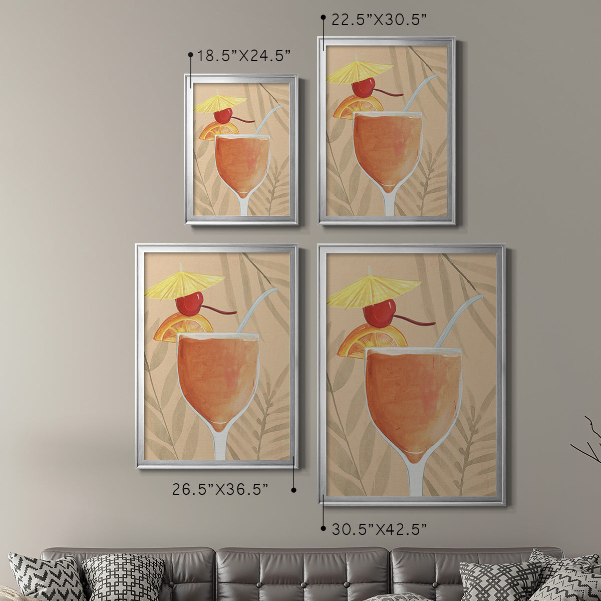 Tropical Cocktail I - Modern Framed Canvas Print