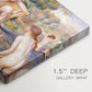 Canvas art print of a group of nude women bathing together in a sunlit natural landscape, highlighting texture and gallery-wrapped edges