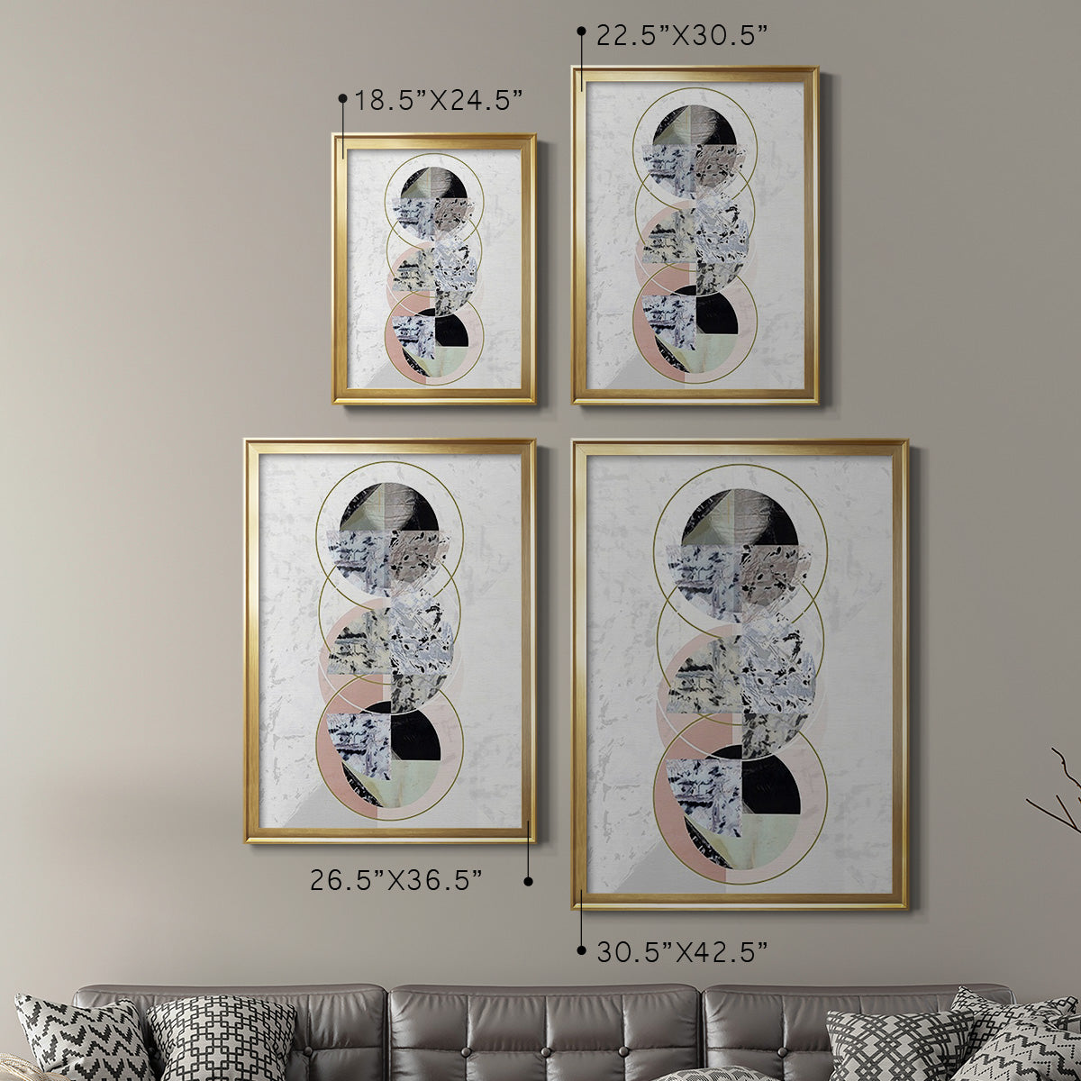 Inner Circles II - Modern Framed Canvas Print