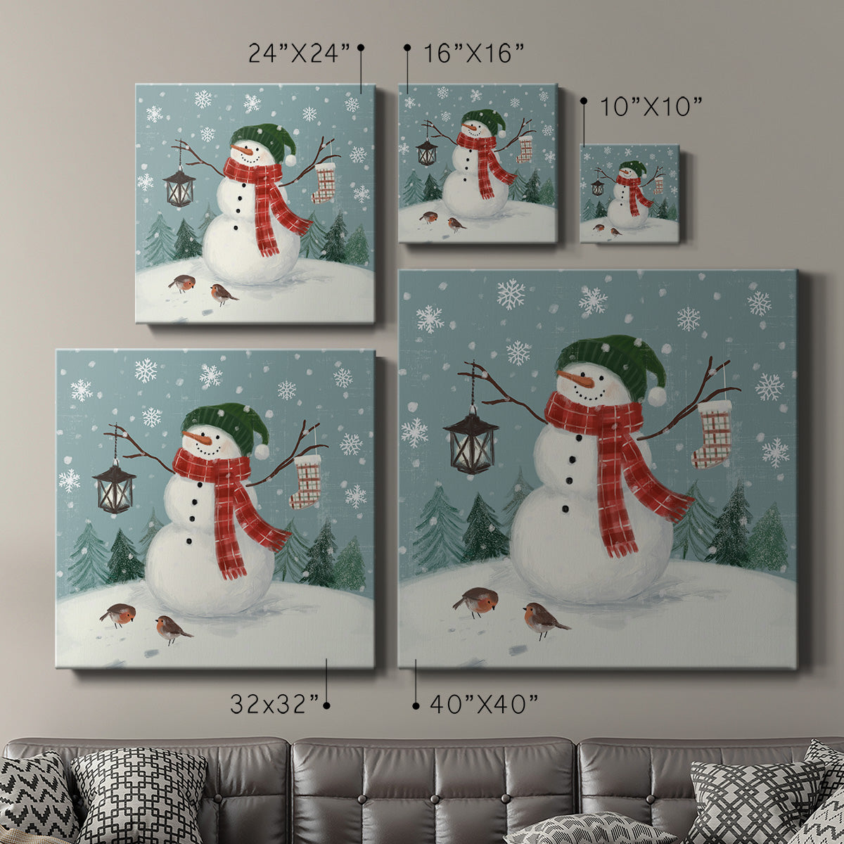 Jolly Snowman II - Canvas Art Print