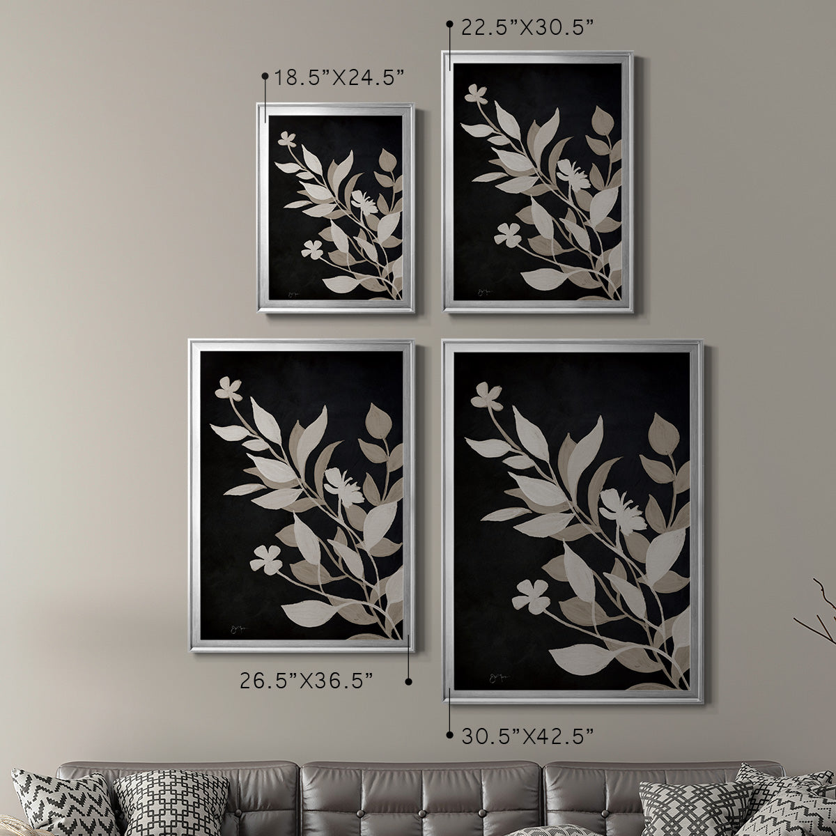 Midnight Silhouette II - Modern Framed Canvas Print