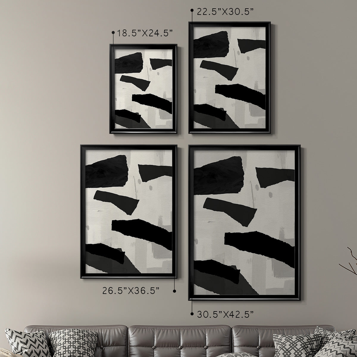 Mountain Paths II - Modern Framed Canvas Print