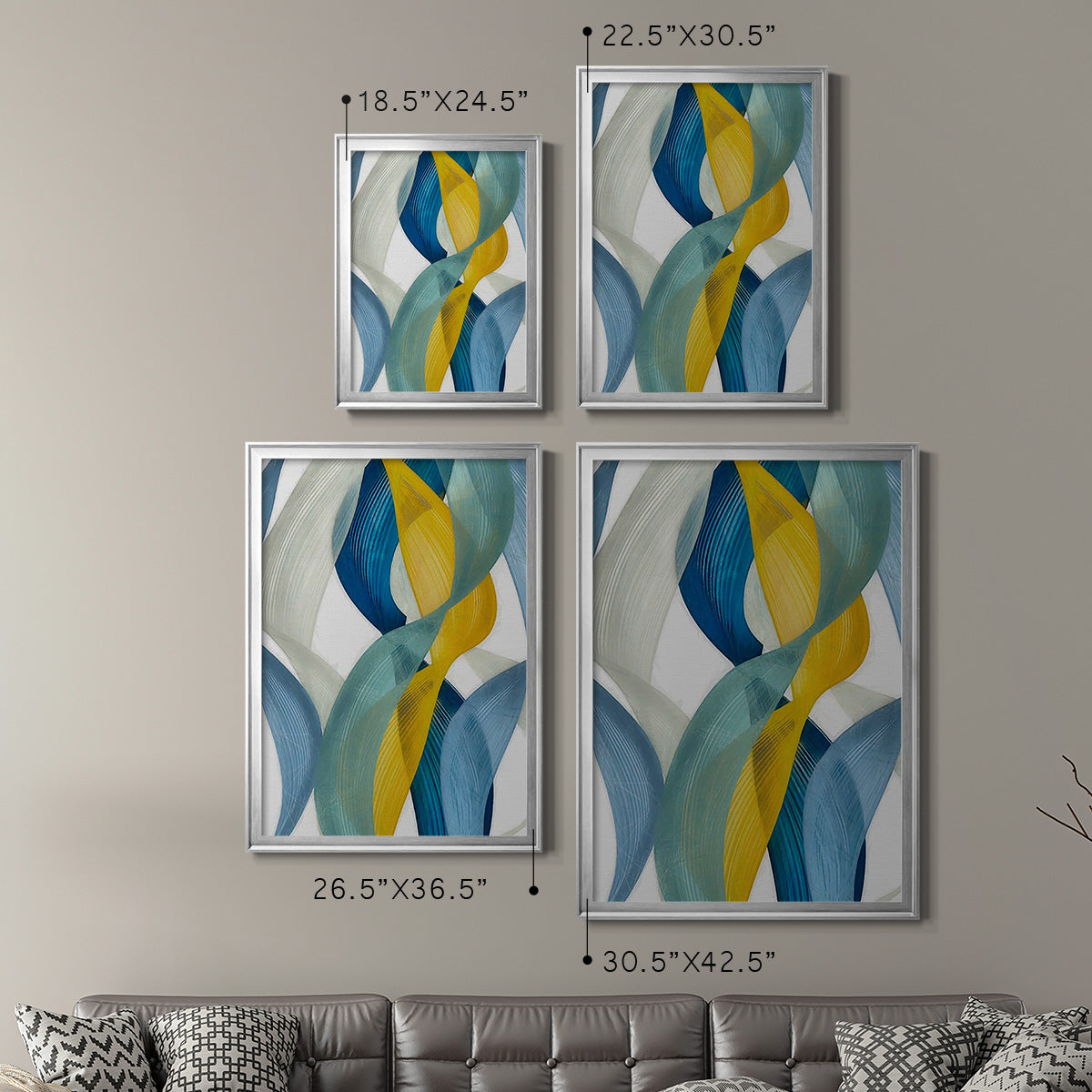 Horizontal Bands II - Modern Framed Canvas Print