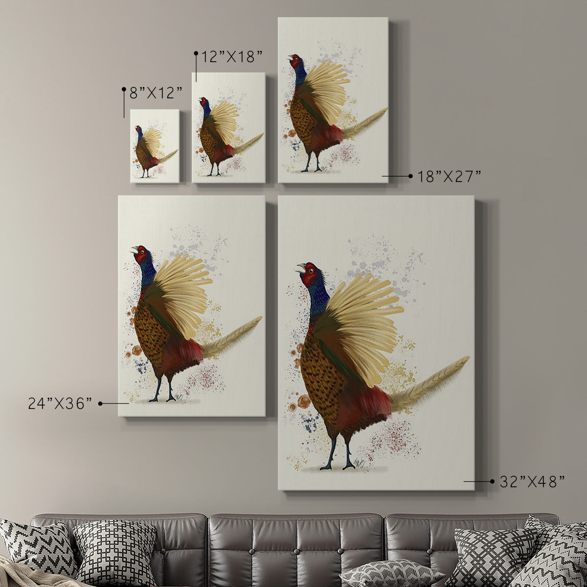 Pheasant Splash 8 - Canvas Art Print