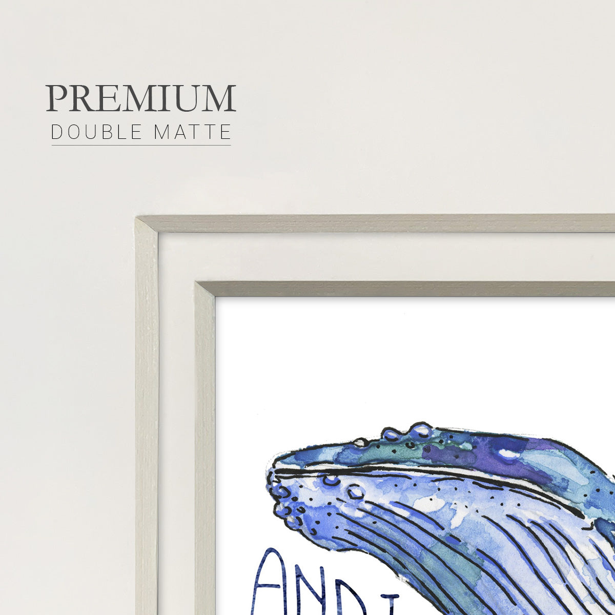 Whale Love I Premium Framed Print Double Matboard