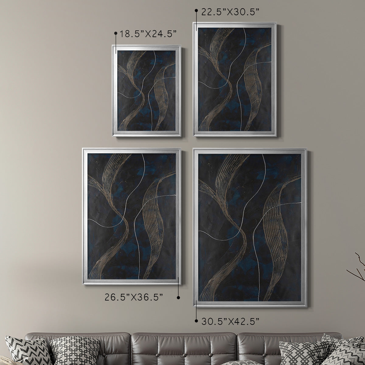Laminar Flow II - Modern Framed Canvas Print