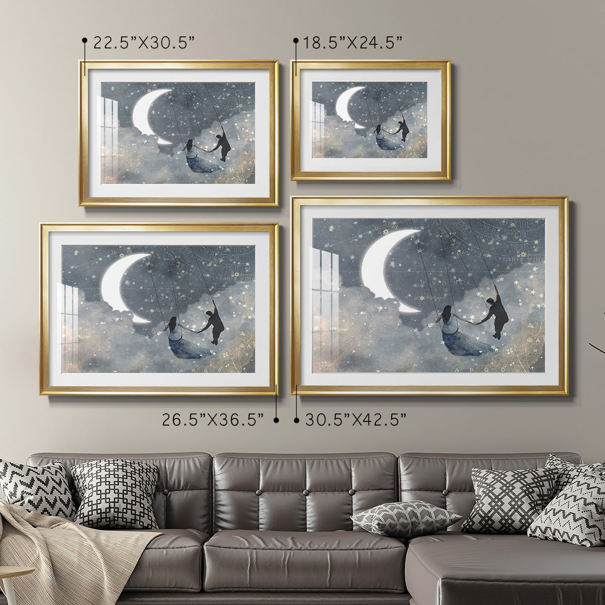 Celestial Love I - Modern Framed Art Print