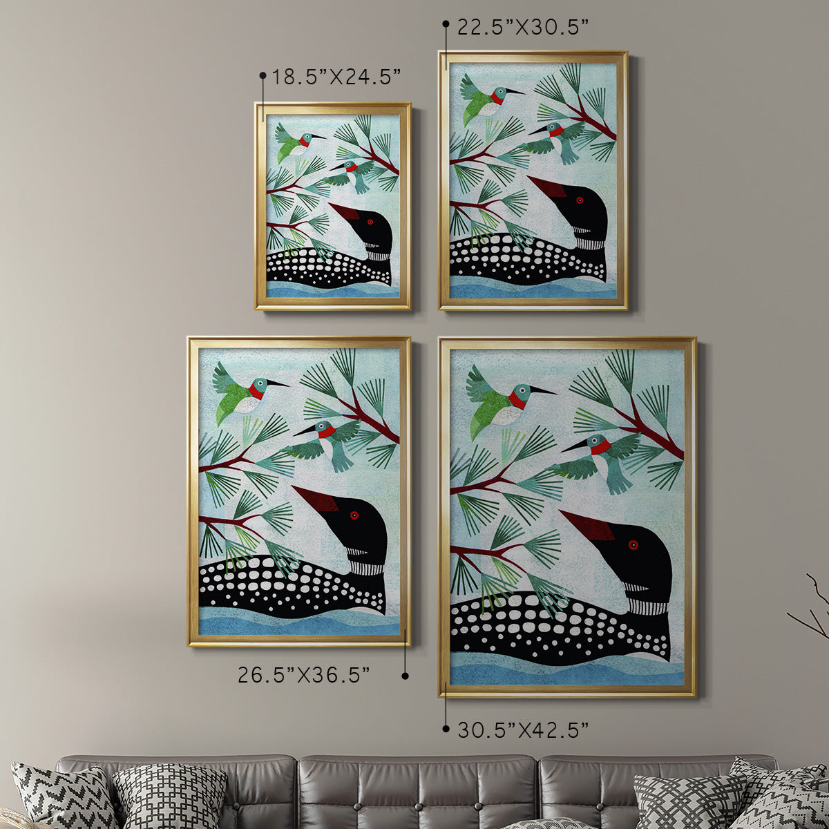 Forest Creatures IX - Modern Framed Canvas Print