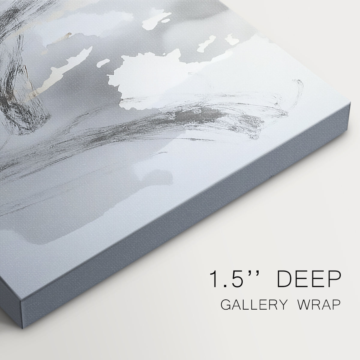 Abstract wall art blending soft tones with bold brush strokes in a contemporary setting