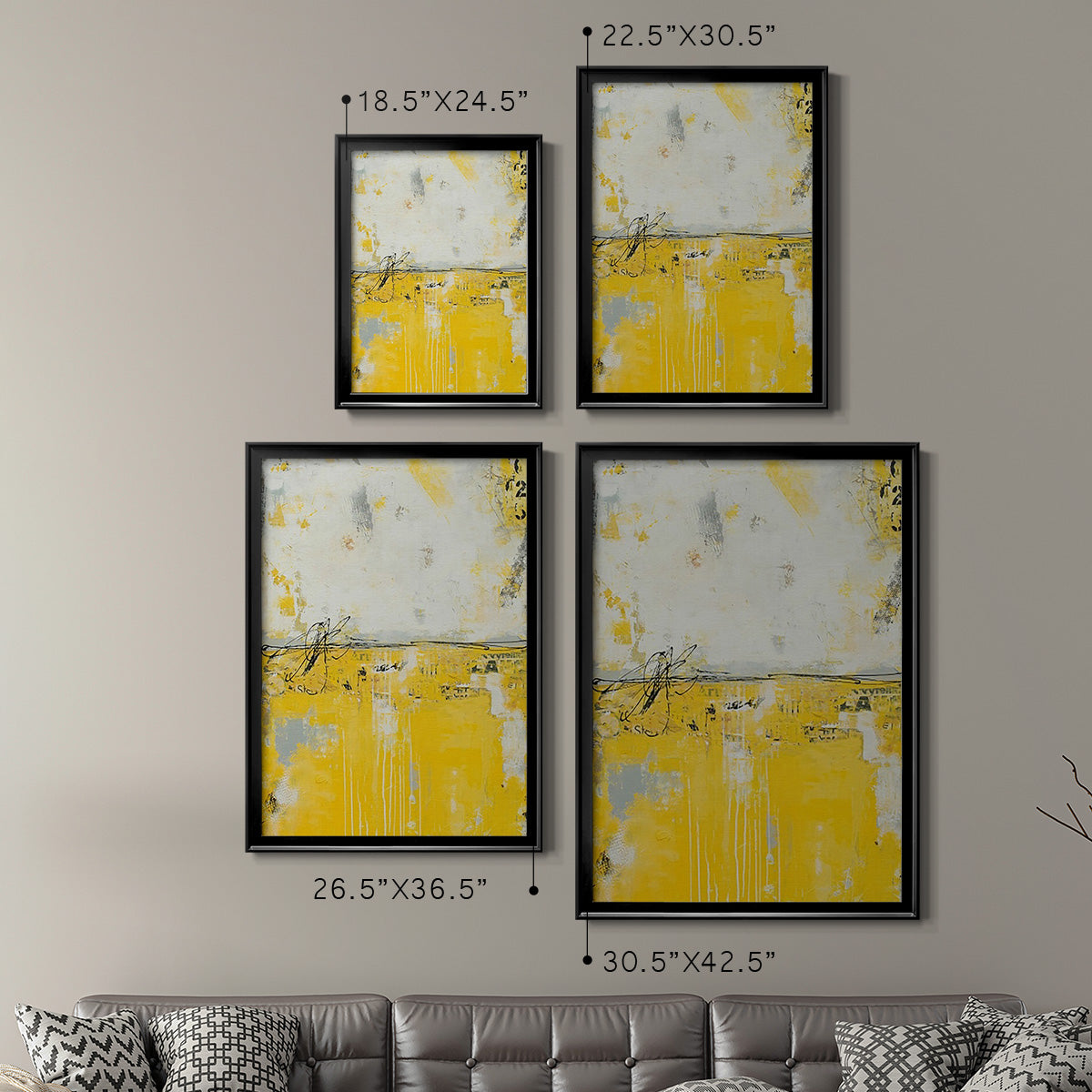 Yellow Bound - Modern Framed Canvas Print