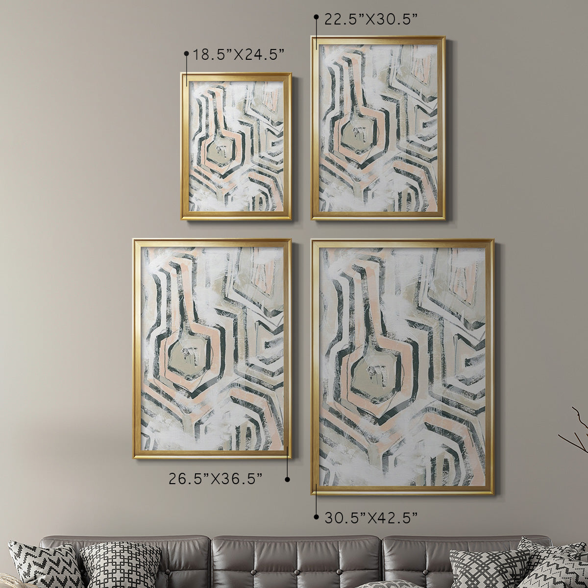 Sand Glyphs I - Modern Framed Canvas Print