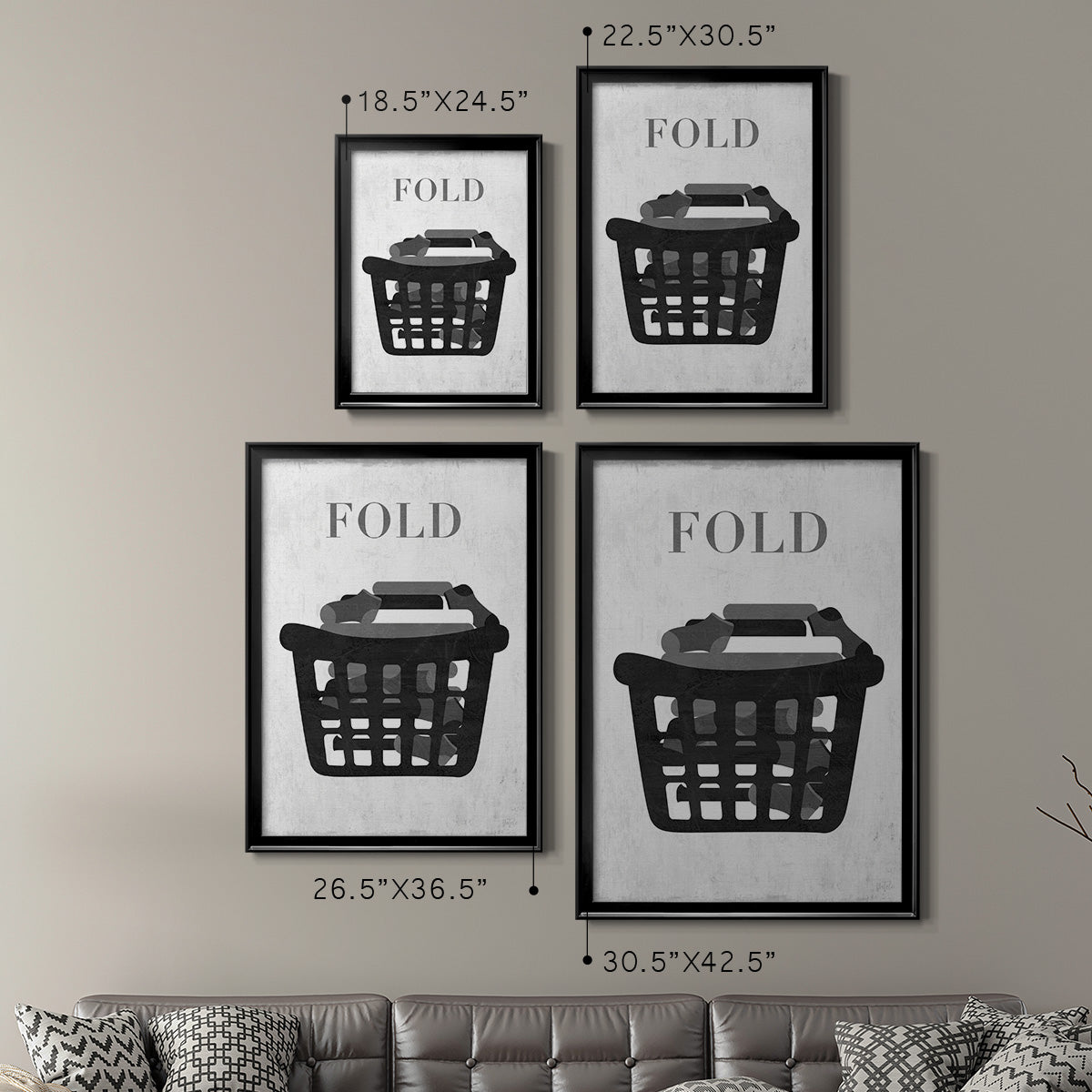 Fold - Modern Framed Canvas Print