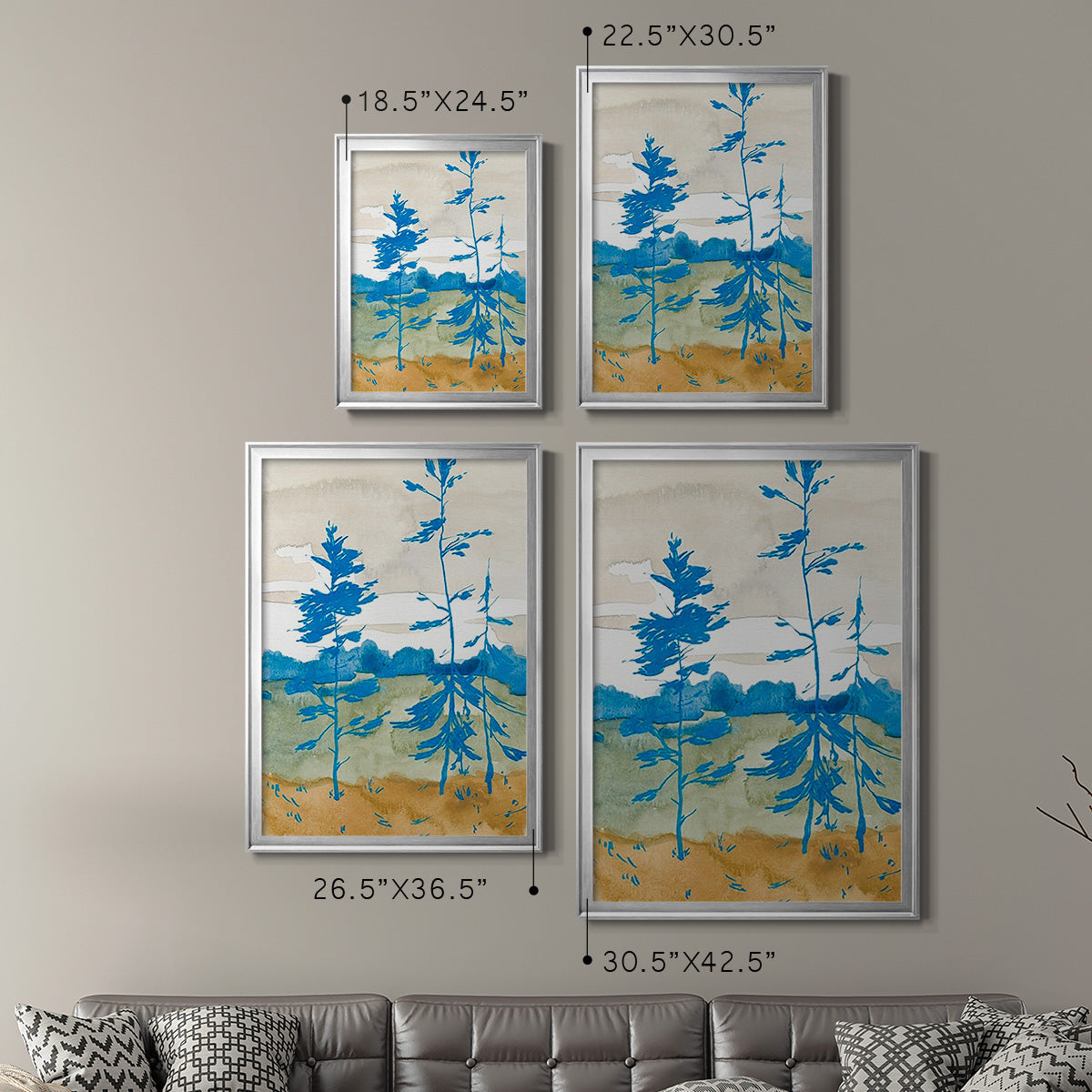 Cerulean Spruce II - Modern Framed Canvas Print