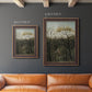 Dreamlike forest landscape scene by Henri Rousseau in an ornate bronzed mahogany wood frame shown in multiple vertical size options.