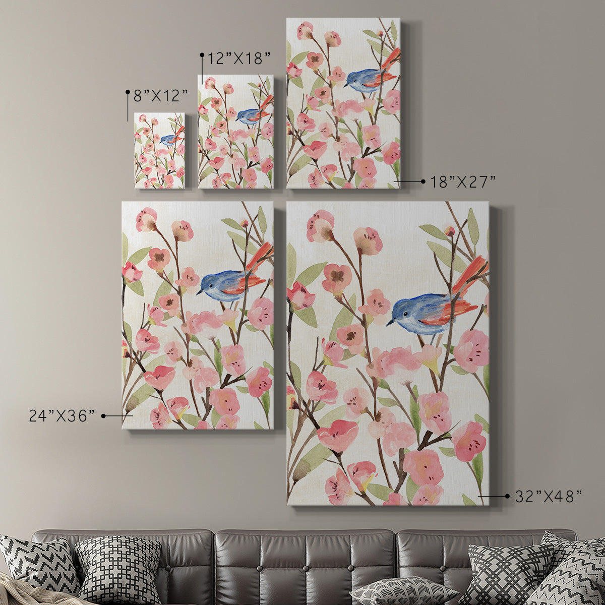 Cherry Blossom Perch II - Canvas Art Print