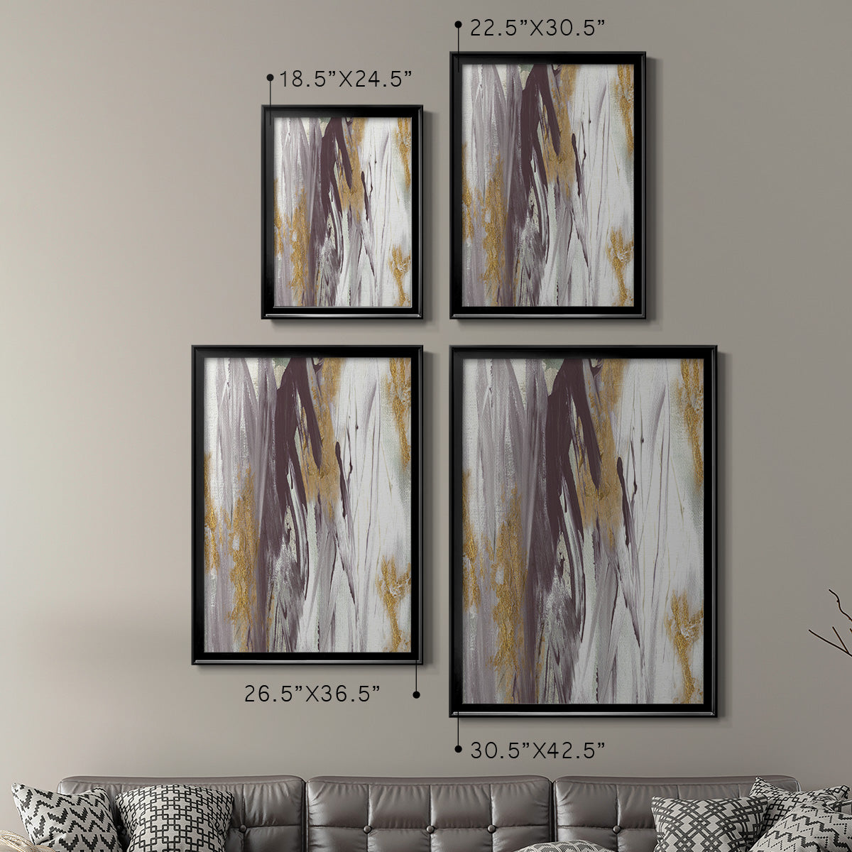 Tumultuous Amethyst I - Modern Framed Canvas Print