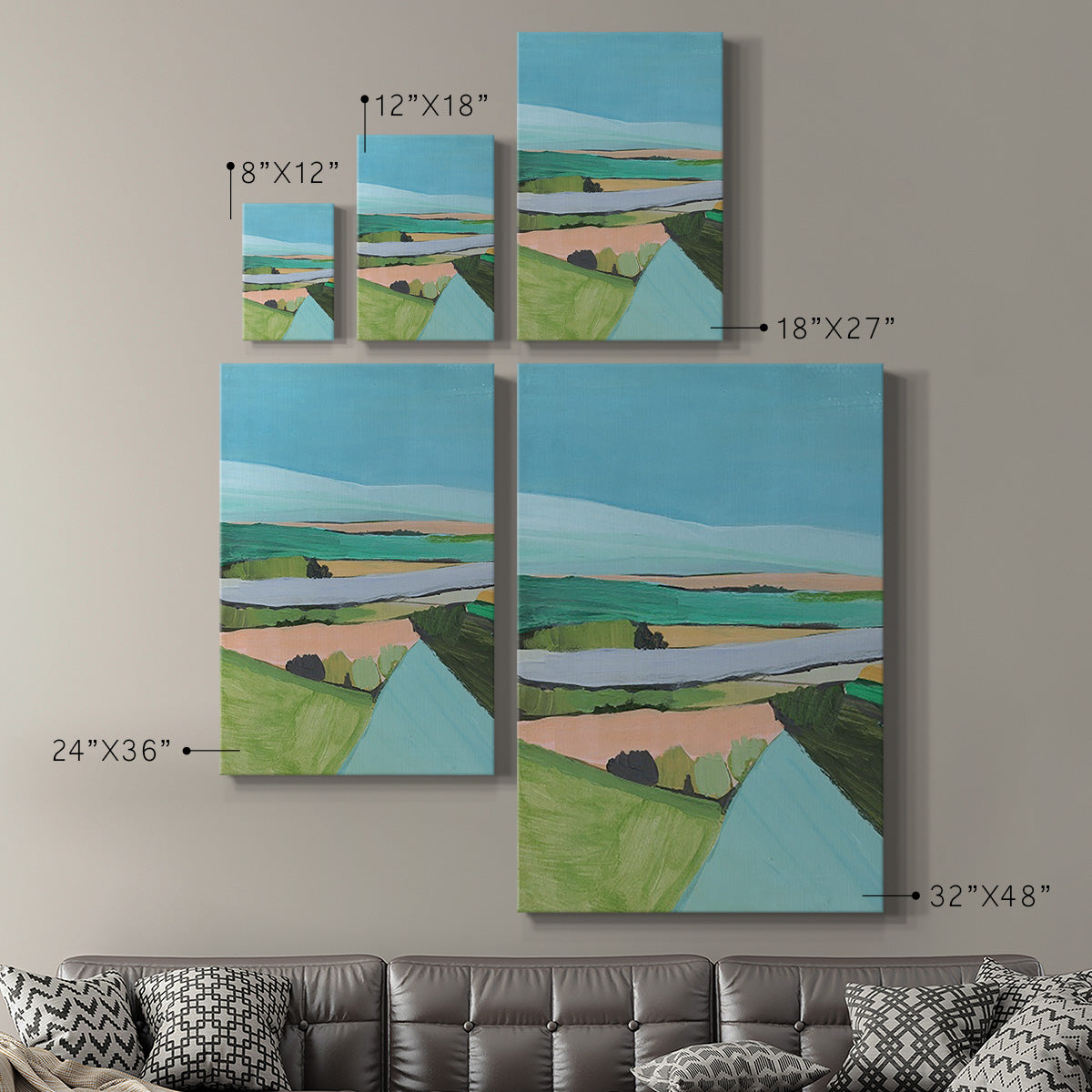 Bright Colored Countryside I Premium Gallery Wrapped Canvas - Ready to Hang